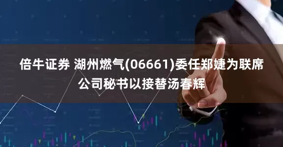 倍牛证券 湖州燃气(06661)委任郑婕为联席公司秘书以接替汤春辉